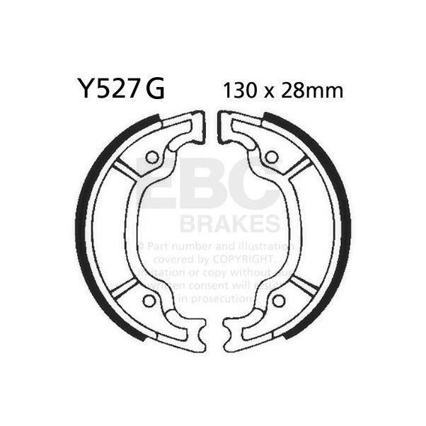 Juego de zapatas de freno ranuradas EBC (5) traseras izquierda para Yamaha DT 125 3TT4 1996 Foto 1 de 1