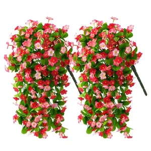 2 Pack Artificial Hanging Flowers Fake Flowers Hanging Plant Violet Flower Ar... - Picture 1 of 6