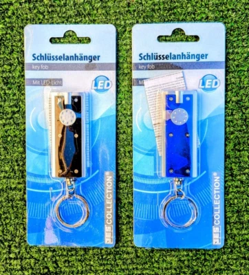 JES German Brilliant Solutions 6 Lumen LED Keychain Light+Batteries 2pc Set NIP - Image 1 of 2