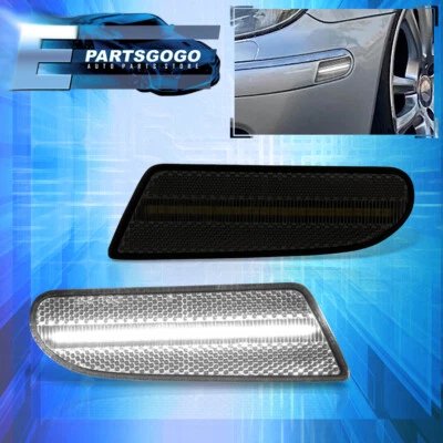 For 00-06 Mercedes Benz W220 S Class White LED Bumper Side Marker Lights Smoked Foto 1 de 4