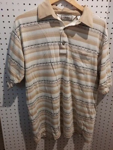 VINTAGE Classics By Palmland XL Polo Brown Stripe - Picture 1 of 5