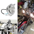 Universal Chrome 5.5" Headlight Vintage Round Motorcycle Head Light Cafe Racer