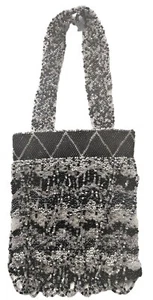 Bolso para pestañas multicolor 100 % corneta con cuentas a mano negro/transparente/plano/doblable - Imagen 1 de 8
