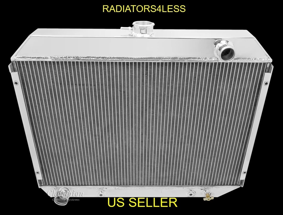 Radiador de alumínio CHAMPION 3 FILEIRAS 68 69 70 71 72 73 74 CARROS DODGE MOPAR 26" NÚCLEO - Imagem 1 de 2