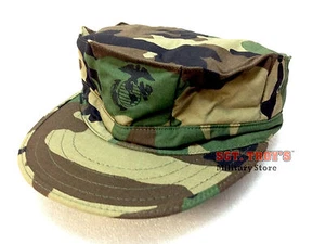 GENUINE 8POINT WOODLAND CAMO MARINE COVER CAP 50/50 NYLON COTTN MADE USA EGA NEW - Picture 1 of 2
