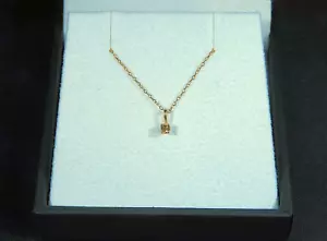 GENUINE Tiny Natural Argyle Yellow Champagne Diamond 2mm yellow gold pendant 🥂 - Picture 1 of 12