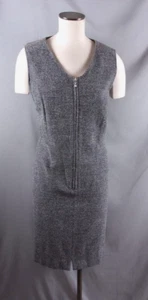 Talbots Gray Front Zip Sleeveless Pencil Dress Size 14 - Picture 1 of 13