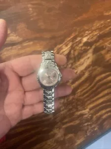 Beautiful Callaway Golf Watch Women Silver Tone Day Date New Battery - Picture 1 of 6