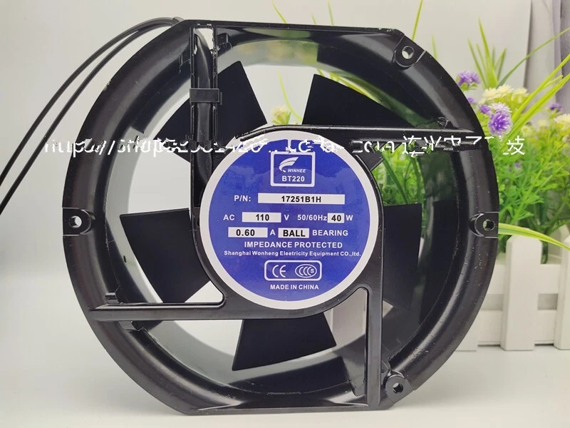 1X WINHEE Fan BT220 17251B1H AC110V 17251 17CM 2 Wire Aluminum frame plastic fan - Image 1 of 1
