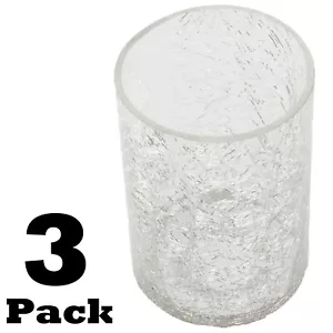 3 Pack Glass Shade Clear Crackle Effect for Vanity Light Fixture Upgrade - Picture 1 of 11