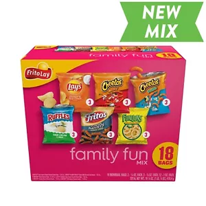 Frito-Lay Family Fun Mix Variety Pack Snack Chips, 18 Count Multipack New - Picture 1 of 10