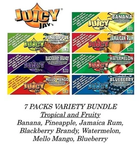 7 Pks Juicy Jay's Rolling Papers Flavored 1 1/4 Jays Variety Bundle #8 FREE SHPN - Picture 1 of 1