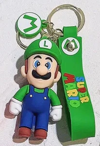 SUPER MARIO Inspirado LUIGI LLAVERO Silicona Anillo Llavero Adorno ¡NUEVO! - Imagen 1 de 4