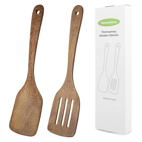 Wooden Spatula for Cooking 12 Inches Wood Spatula Slotted Turner Cooking  - Image 1 of 4