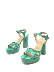 Minelli Sandalias Con Tacón De Color Verde Para Mujer T.37 US.6 UK.4 - Imagen 1 de 5