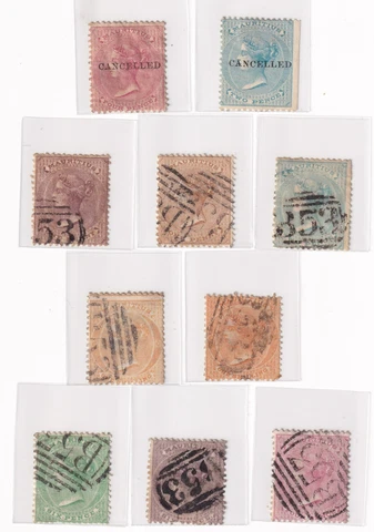Mauritius Stamps - 1860's +- Queen Victoria  - mixed set - High CV - variations Cover