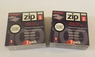Iomega 100 MB Zip Disks 3 Pack Storage Drive New - Photo 1/3