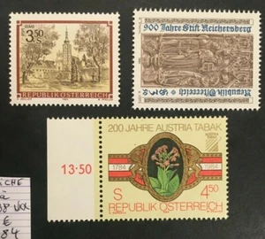 Timbre AUTRICHE Stamp - Yvert et Tellier n°1596 à 1598 n** Mnh (Cyn38) - Picture 1 of 1