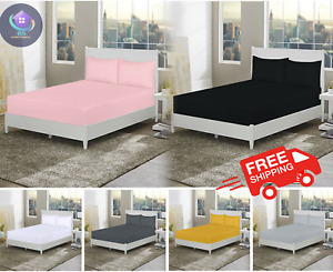 25 CM, 30CM, 40CM EXTRA DEEP Fitted Sheet Single Double Super King Bed Sheets 