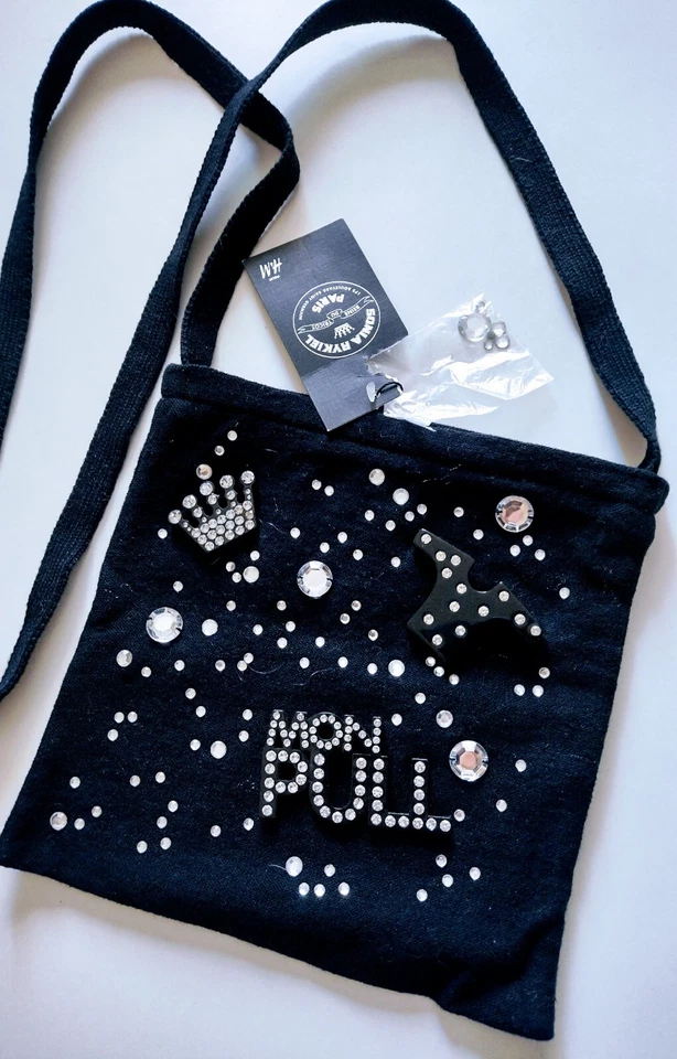 Bandolera Sonia Rykiel Paris Coleccionista Negra Tejida Estrás y Dijes Foto 1 de 4