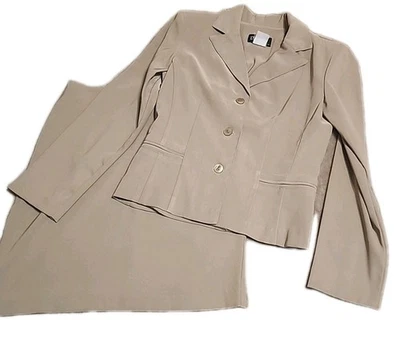 De Colección Dawn Joy Mujer Chaqueta y Falda Traje Talla 5/6 EE. UU. Crudo Taupe Tranquilo Lujo Foto 1 de 4