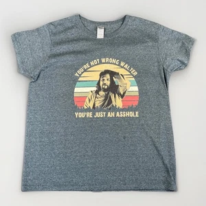 The Big Lebowski T Shirt Mens L Gray Retro Movie Tee Funny Quote Y2K 90s Style - Picture 1 of 8