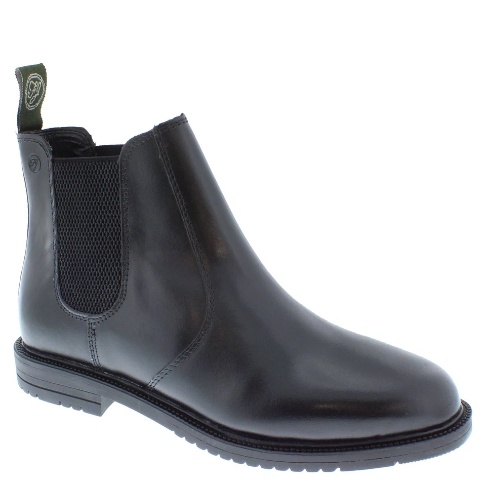 Frank James Cosgrove schwarze Chelsea-Stiefel aus Leder zum Anziehen