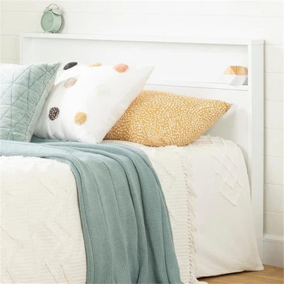 Kanagane Headboard with Shelf-Full/Queen-Pure White-South Shore - Image 1 of 4