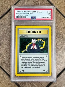 Giovanni Trainer 2000 Pokemon Gym Challenge 1st Edition Holo #18 PSA 3 - Picture 1 of 2