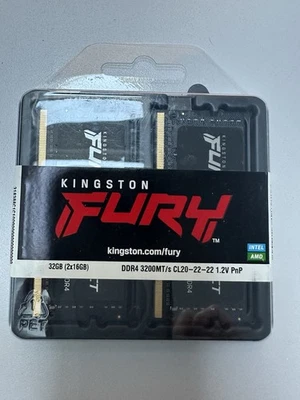 Kingston FURY Impact 32GB (2 x 16GB) PC4-25600 (DDR4-3200) 16GBit SO-DIMM Mem - Image 1 of 3