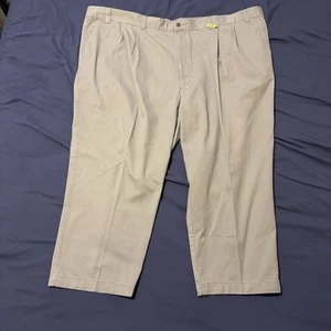 Pantalone elegante Harbor Bay uomo kaki beige 56X26 - vita relaxer - plissettato davanti - Foto 1 di 4