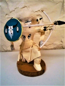 Native American Buffalo Warrior kachina - signed R Platuo - Picture 1 of 6