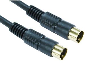 1m GOLD S-Video S Video Wire SVHS Lead Super Video Cable Tv 1 Metre male to male