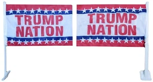 2 Pack Trump 2024 Nation 12x18 Double Sided Rough Tex Knit Nylon Car Flag - Picture 1 of 5