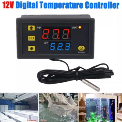 Probe Switch Digital Temperature Controller DC 12V 20A Thermostat Control - Image 1 of 4
