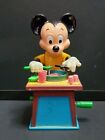 Vintage Disney Mickey Mouse Eating Spaghetti Mechanical Crank Toy Head Arms Move