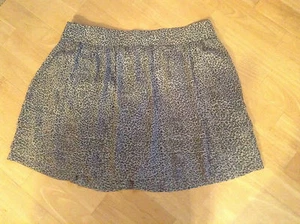 Leopard Print Greyscale 3 Tone Mini Skirt Skater Circle Tier Cotton Lined  - Picture 1 of 4