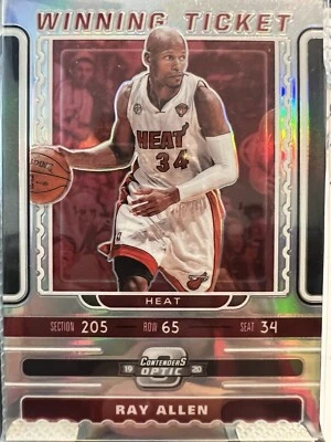 2019-20 PANINI Contenders Optic Winning Ticket SILVER PRIZM #16 Ray Allen Heat - Image 1 of 2