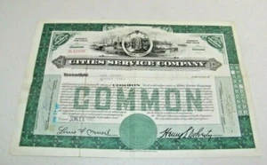 Vintage City Services Co. Stock Certificate BL62690 25 Shares April Jun 11 1932 - Picture 1 of 2