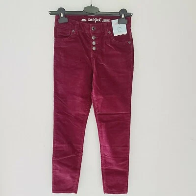 Pantalones de pana Cat & Jack ajustados súper elásticos borgoña niñas talla 12 Foto 1 de 4