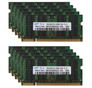 Samsung 2GB 2 GB PC2-5300S DDR2 667Mhz 200pin SO-DIMM Laptop RAM PC5300S Lot Kit - Picture 1 of 14