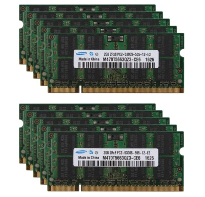Samsung 2GB 2 GB PC2-5300S DDR2 667Mhz 200pin SO-DIMM Laptop RAM PC5300S Lot Kit - Image 1 of 4