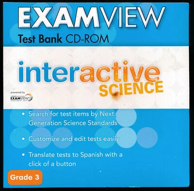 ExamVIew Test Bank CD-ROM Interactive Science Grade 3 Spanish / English Foresman - Image 1 of 4
