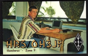 QSL QSO RADIO CARD "Photo of Heikki, Henry Tamminen/Honduras-Zone 7", (Q1881)