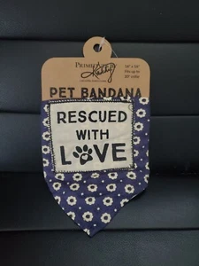 Rescued With Love Small Rayon Dog Pet Bandana, 16x16 from Primitives by Kathy - Picture 1 of 3