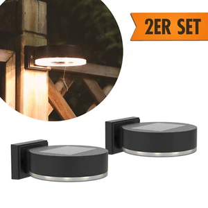 2x Solar LED Leuchte Gartenleuchte Solarlampe Wandleuchte Wandlampe Garten Zaun - Bild 1 von 5