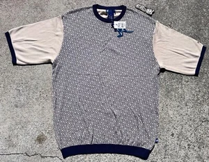 Vtg. Kangol All Over Print Lightweight Golf Sweater Short Sleeve Shirt BNWT Y2K - Picture 1 of 14