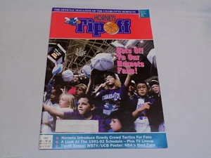 Charlotte Hornets Tipoff Magazine 9/1991 Bill Hanzlik Eric Floyd NBA Game Poster - Picture 1 of 4