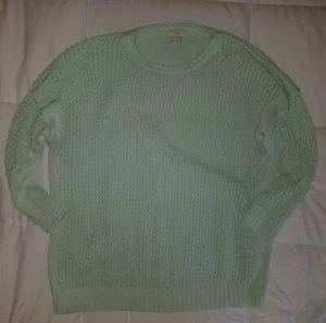 Grüner durchsichtiger Langarm-Damenpullover von J.Crew Größe Large 100 % Baumwolle - Bild 1 von 4