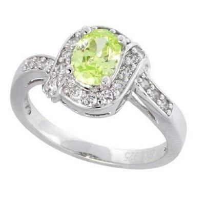 Argento Sterling Fidanzamento Zirconi Anello W/7mm x 5mm (0.75ct) Taglio Ovale - Immagine 1 di 2